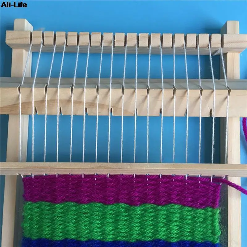 Knitting Loom Mini DIY Traditional Wooden Weaving Toy Loom Handmade Knitting Machine With Accessories For Kids Children knitting loom