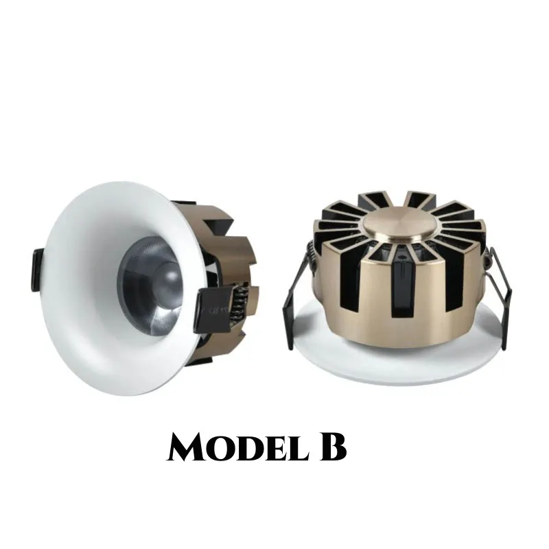 내장형 LED 다운라이트 깊은 눈부심 방지 천장 조명 디밍이 가능한 스포트라이트 5W 7W 10W 12W Ac 85-265v 아치형 실내 조명