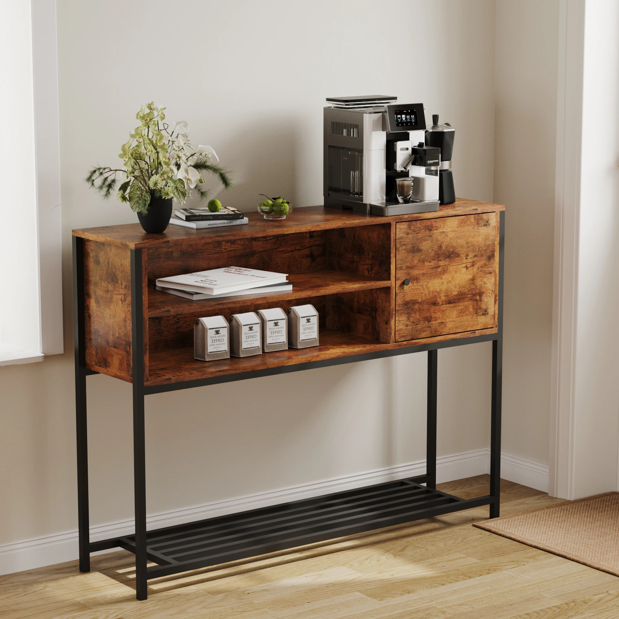 AnneFish خزانة ركن القهوة 3 طبقات المطبخ طاولة ركن...