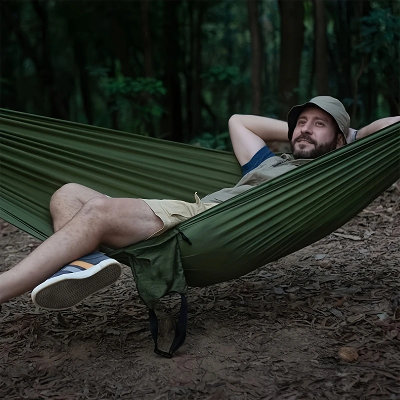 1Set Hammock with Straps and Storage Bag, Lightweight and Durable Textile Material Suitable for Beach Picnics and Hiking Trips