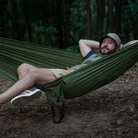 1Set Hammock with Straps and Storage Bag, Lightweight and Durable Textile Material Suitable for Beach Picnics and Hiking Trips 5