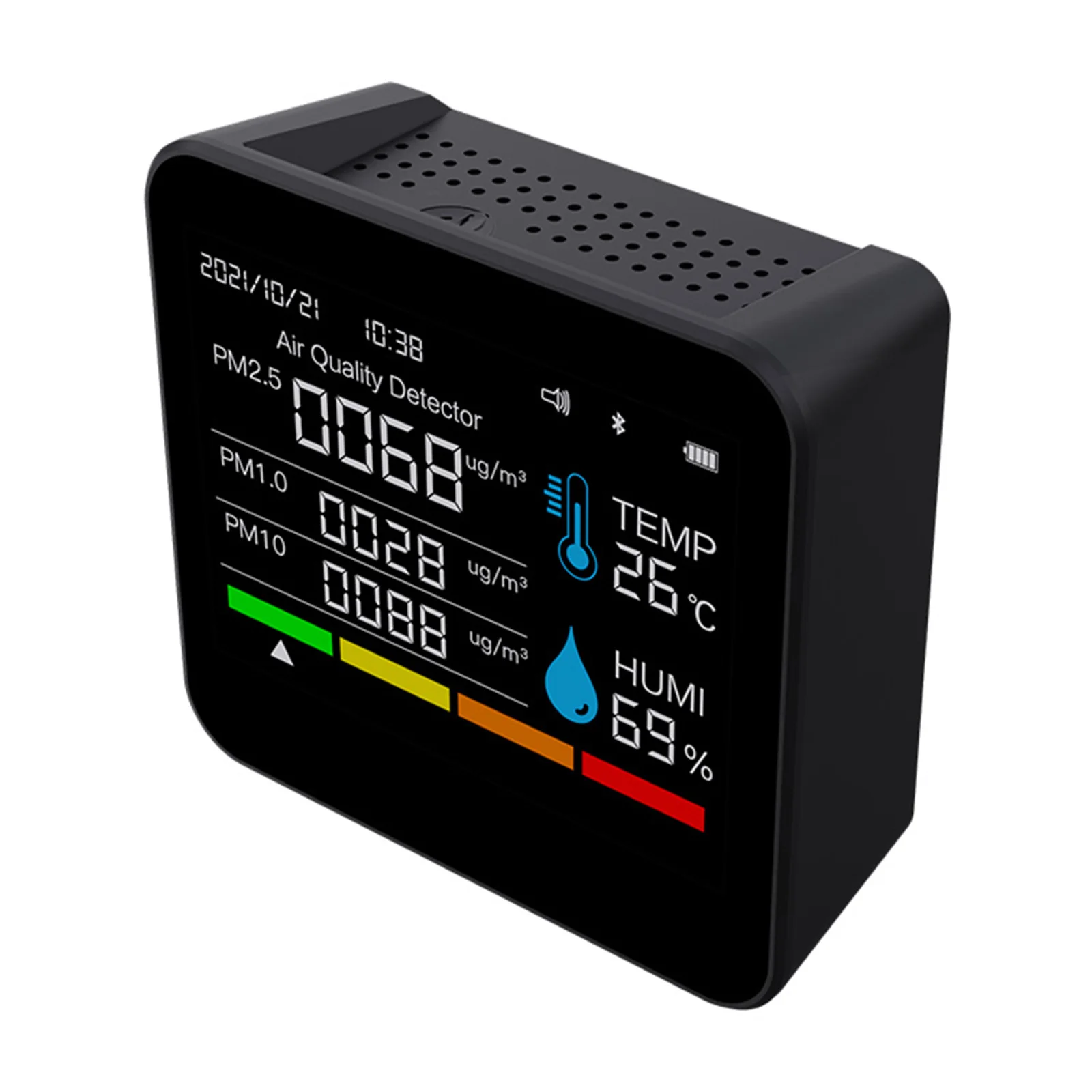 

Монитор качества воздуха внутренний CO2 Монитор (PM2.5, PM10, CO2, TVOC,HCHO, влажность, температура) Многофункциональный детектор загрязнения воздуха дома