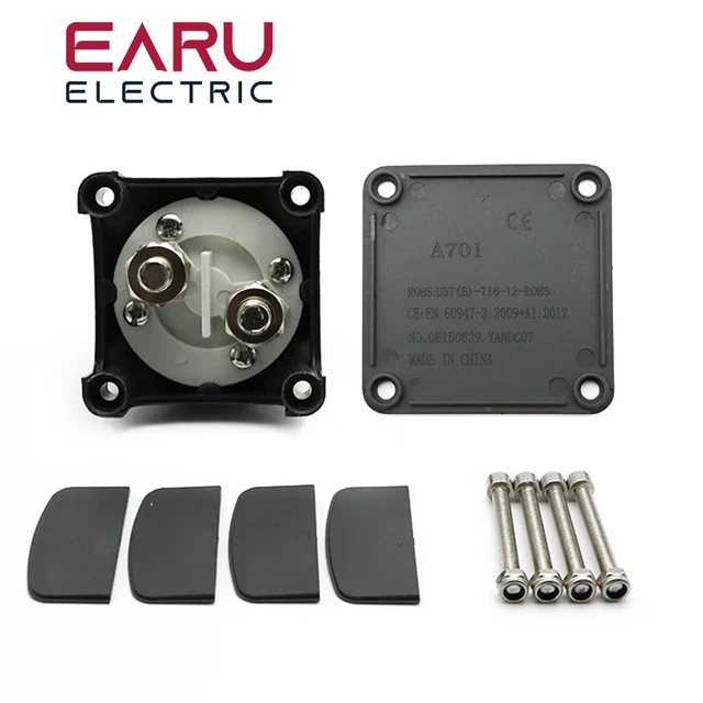 Isolateur Batterie Voiture Camion Interrupteur Déconnexion Batterie BOXOB - 12V-48V Borne Négative - Pour Voiture Camping-car Bateau Coupe Circuit Bateau
