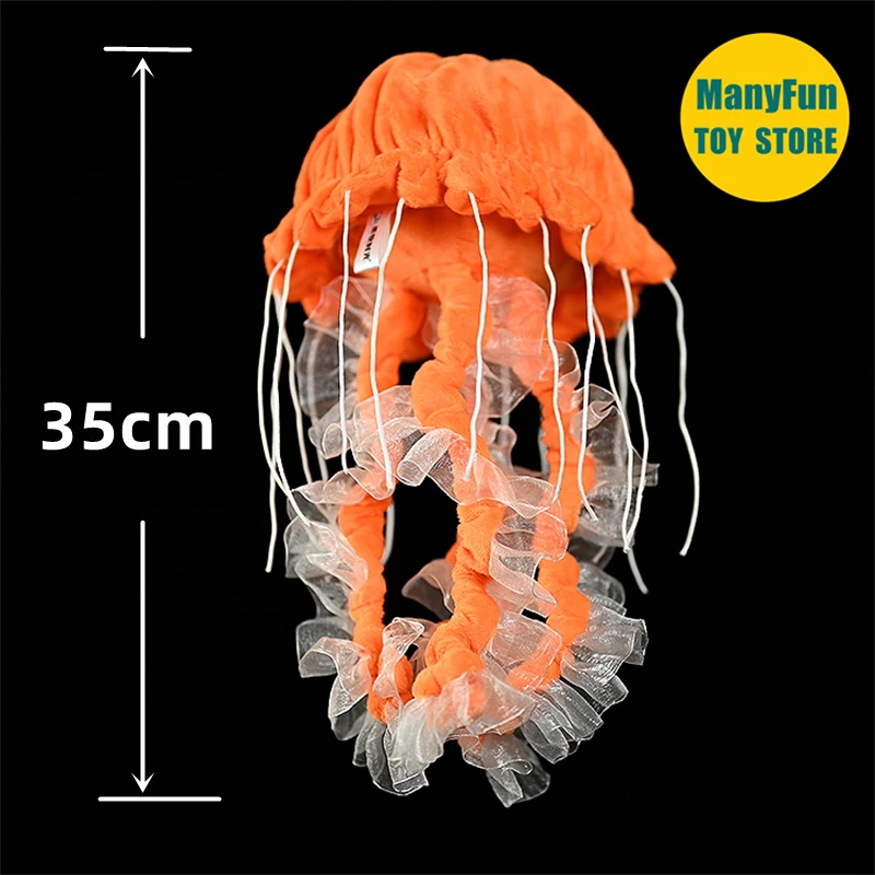 Jellyfish Plush Toy High Fidelity Sea Nettle Plushie Cubozoa Peluche Lifelike Stuffed Animals Simulation Doll Kawai Toy Gifts 3