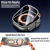2 pièces boîtier en alliage d'aluminium + verre trempé pour Apple Watch Ultra 2 49mm protecteur d'écran anti-rayures iWatch Ultra 3 49mm 2025 3