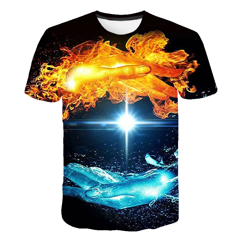 

New Summer Flame Children T-Shirts Clothing Anime Cartoons Casual Tops Tees Clothes Kid Girls Boys 3D Printing T Shirts Costumes