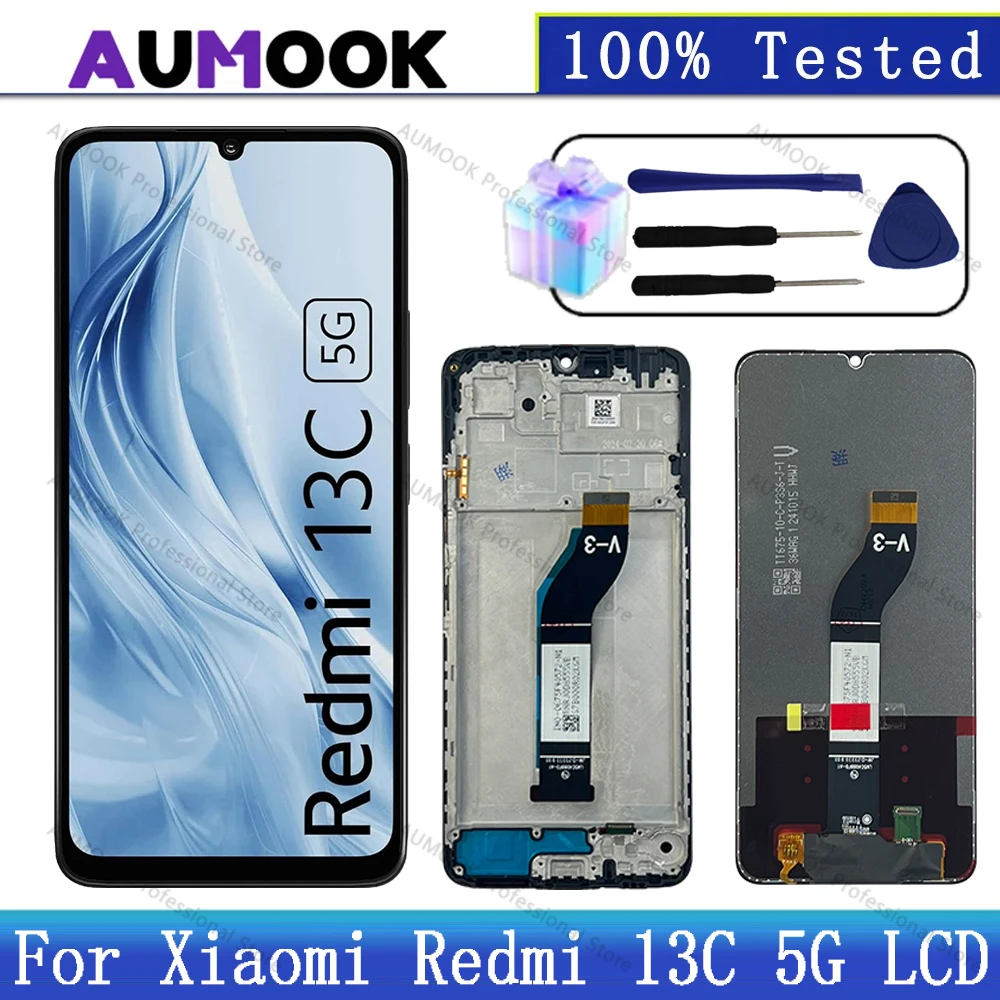 6.74" IPS LCD Display 23100RN82L Touch Screen Digitizer For Xiaomi Redmi 13C 5G Display 23124RN87G Replacement lcd display screen