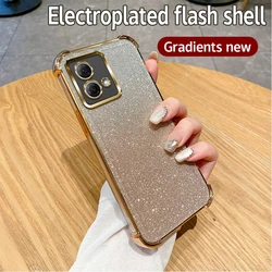 Glitter Plating Silicone Soft Case with Four-Corner Anti-Shock Protection for Motorola Moto G Series (SF Gold)