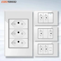 Tomada de Parede USB Tipo C para Casa e Escritório, Tomadas Brasil Jack, Vidro Temperado, Painel Retangular de Plástico, 15A, EUA, México, 16A, Itália, Chile, 20A