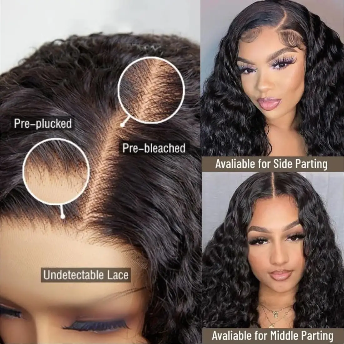 13x4 Water Wave Lace Front Wig Curly Human Hair Wigs Brazilian Ready To Wear Deep Wave 4X4 Closure Glueless Wig For Women