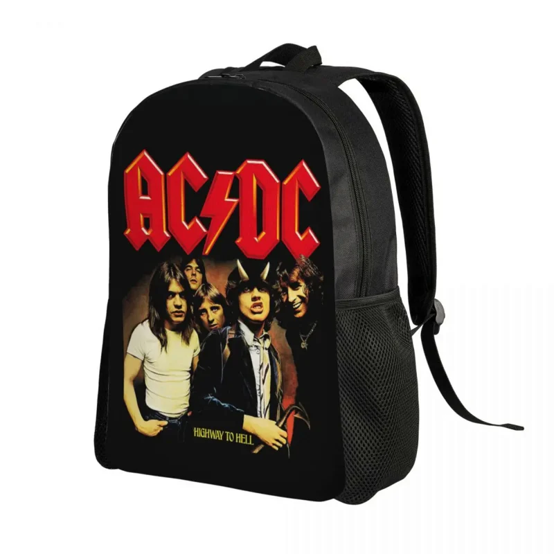 

Винтажный дорожный рюкзак Rock AC DC для мужчин и женщин, школьный ранец для ноутбука, рюкзак для учебников из тяжелого металла с музыкальной группой, студенческий рюкзак для колледжа