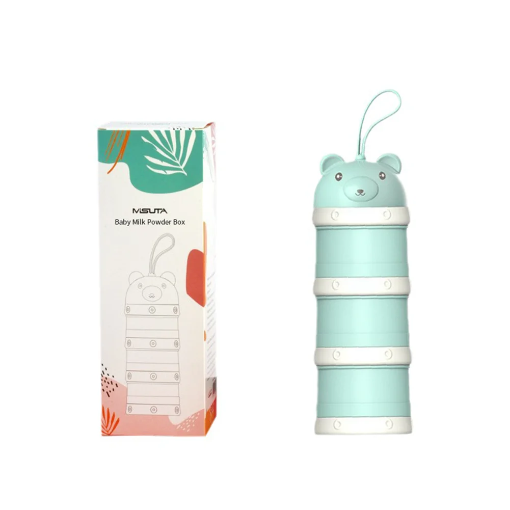 3-Layer Cartoon Baby Formula Milk Storage Container Portable Travel Cereal Powder Dispenser