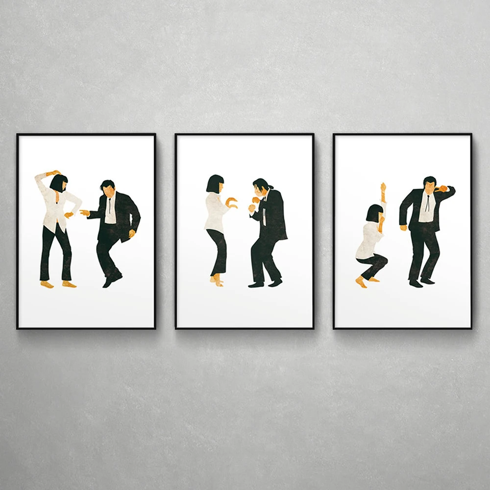 펄프 픽션 포스터 아트 프린트 클래식 영화 잭 래빗 댄스 포스터, 미니멀리스트 벽 아트 캔버스 페인팅, 벽 그림 홈 장식 -  AliExpress, image size:1000x1000