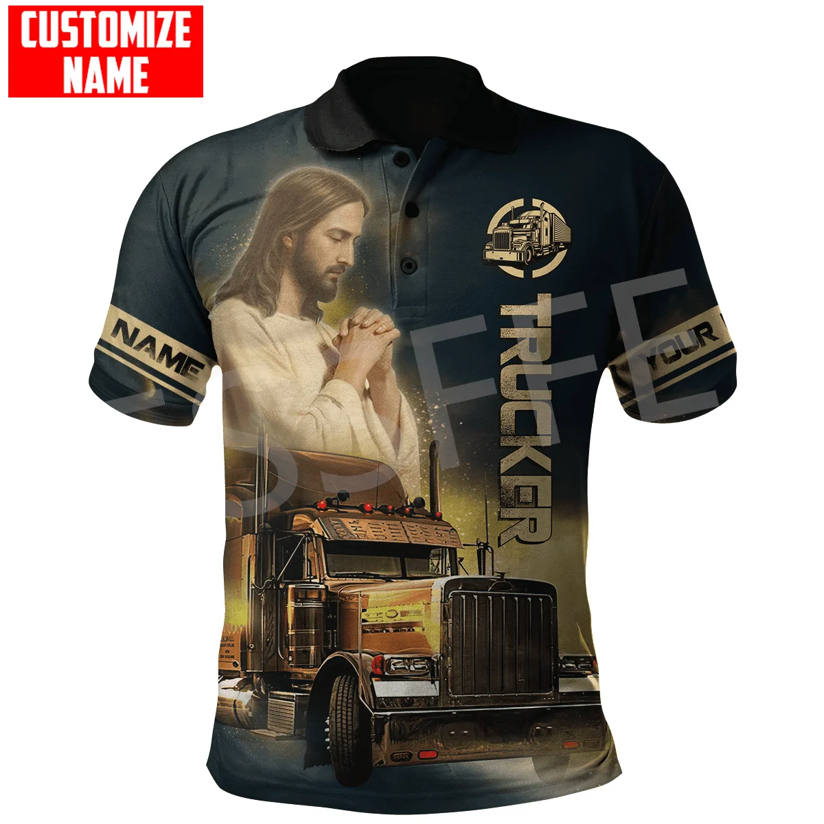 Kunden spezifischer Name LKW-Betreiber Trucker Fahrer Arbeiter 3dprint  Sommer Tattoo Harajuku Polo-Shirts Trikot Streetwear kurze Ärmel ak4 -  AliExpress, image size:1200x1200