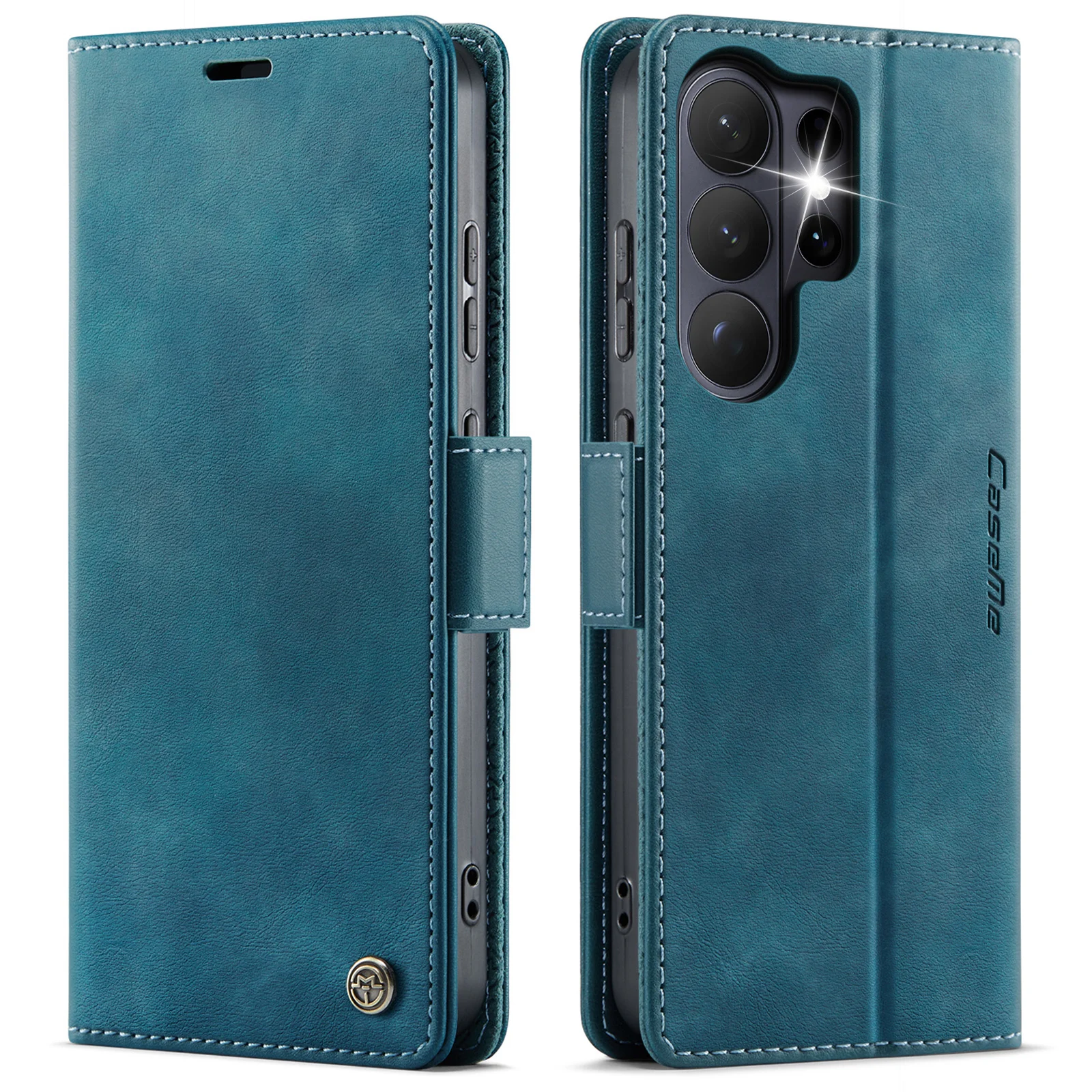 Vintage-Style Magnetic PU Leather Wallet Phone Case with Shockproof Card Holder Pocket Cover