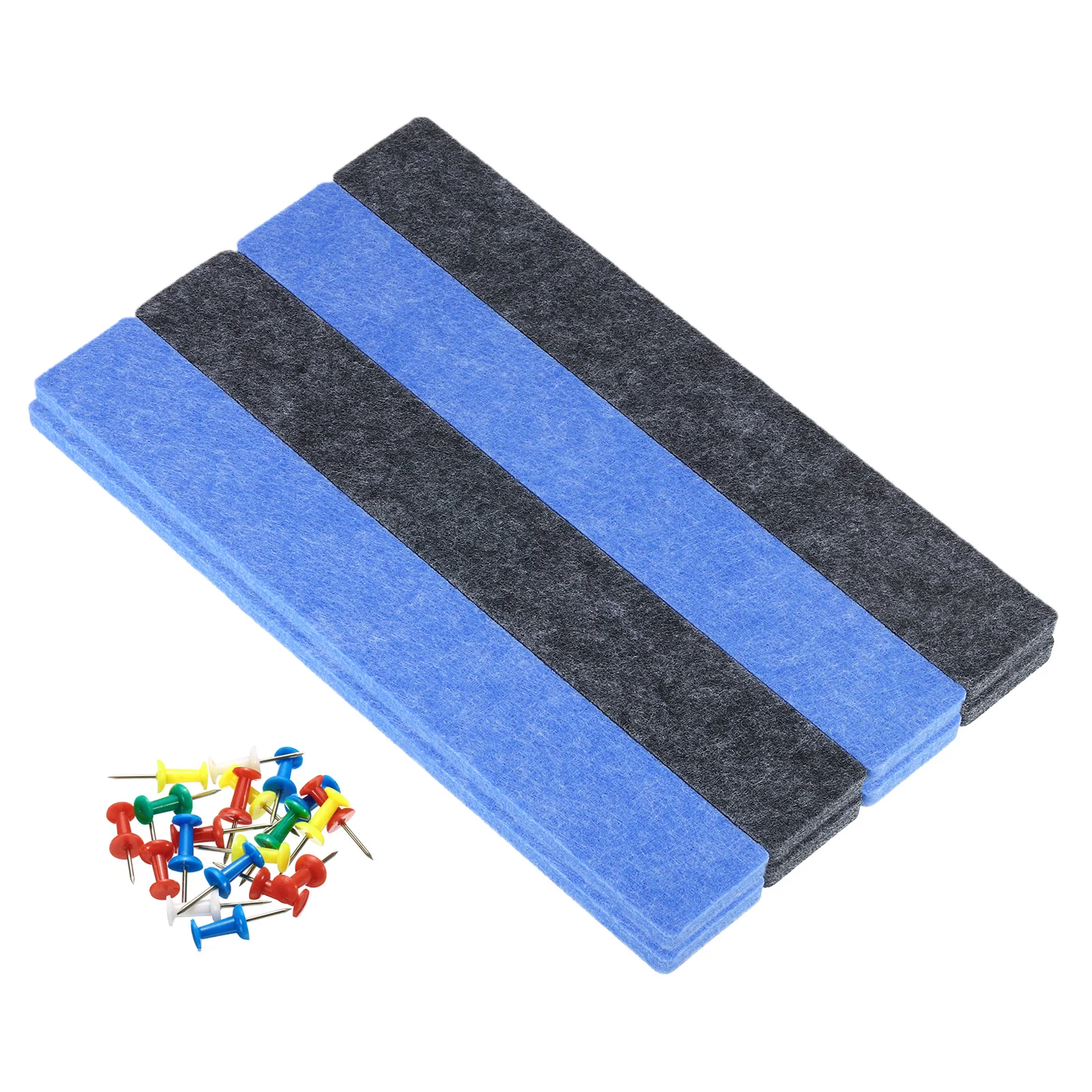 33x5cm Felt Bulletin Board Bar Strip Self Adhesive Wall Pin Bulletin Board with Pushpins for Photos Memos Home Office Decor 8Pcs