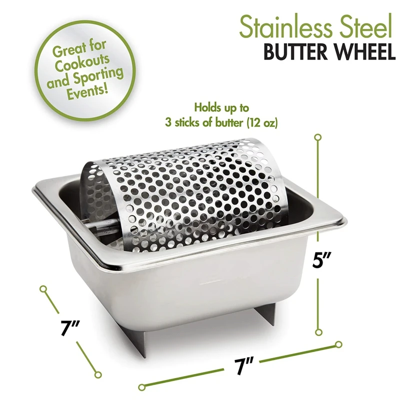 Stainless Steel Butter Wheel-Melted Butter Dispenser For Even Spreading, Essential Kitchen Gadget For American Burgers