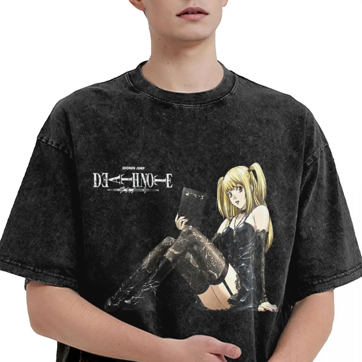 Washed T Shirt Death Anime Notes Japan Hip Hop Cool T-Shirts