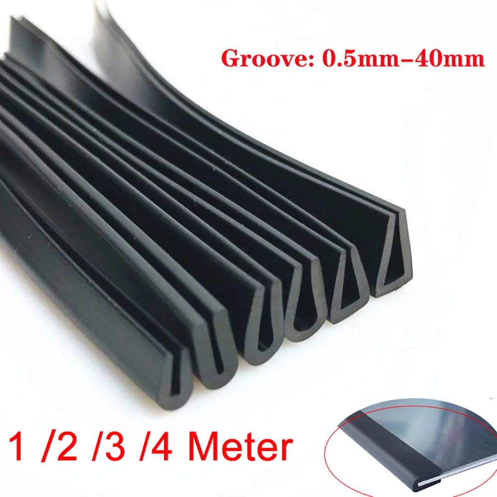 14M Black Rubber UShaped Sealing Strip Car Window Glass Mechanical