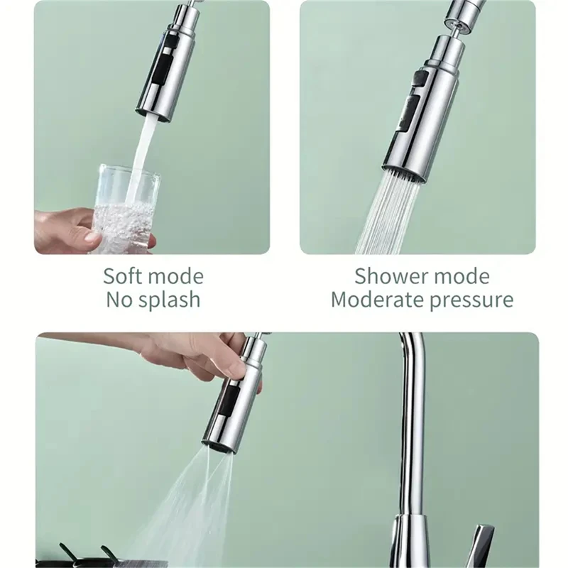 Universal Extension Device Faucets Kitchen Vegetable Washing Basin Water Nozzle Pressure Conversion Joint Large Angle Rotation 3