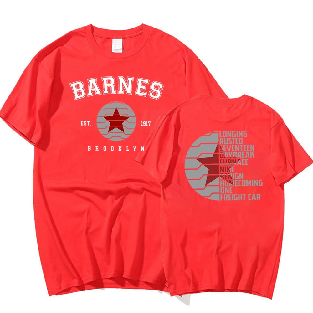 Vintage Bucky Barnes 1917 T-Shirt Winter Soldat Shirt Trendige Vorder- und Rückseite bedruckte Grafik-T-Shirts Unisex Kurzarm-Top – Detail 11