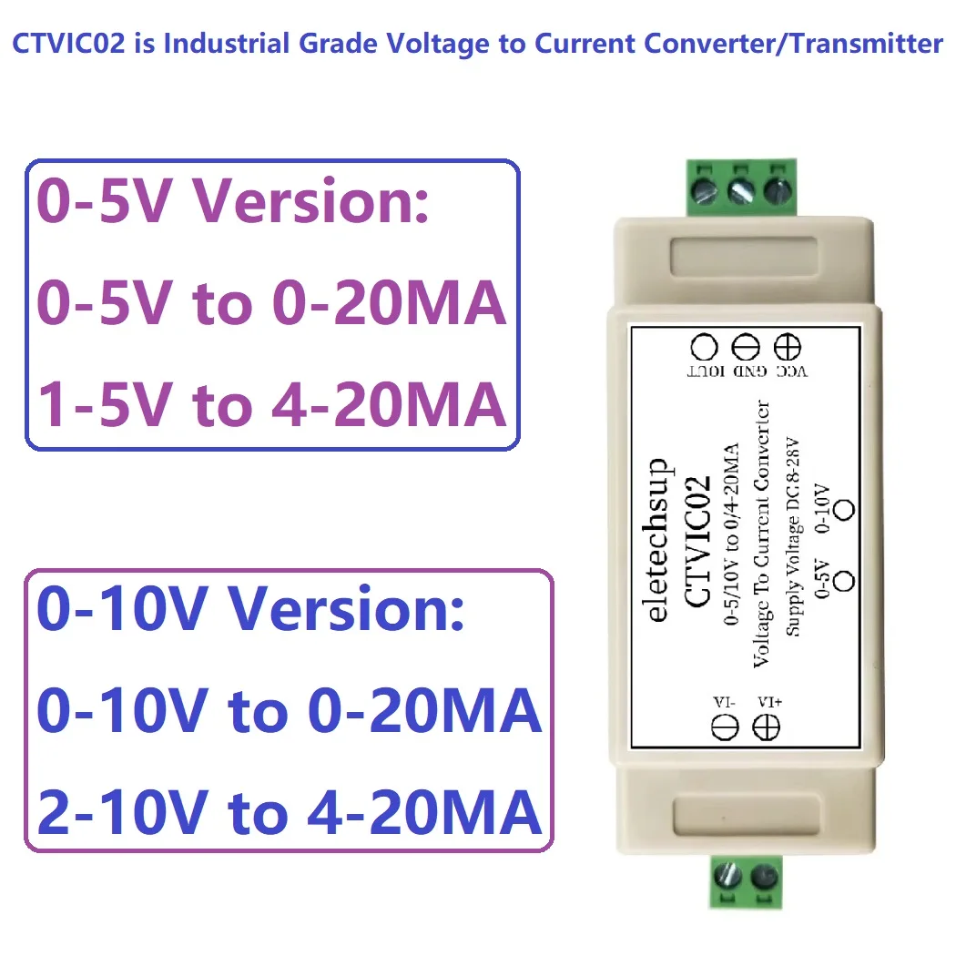 0-5V 0-10V에서 4-20mA 전압-전류 변환기, 인칭 제어 밸브용 V/I 트랜스..