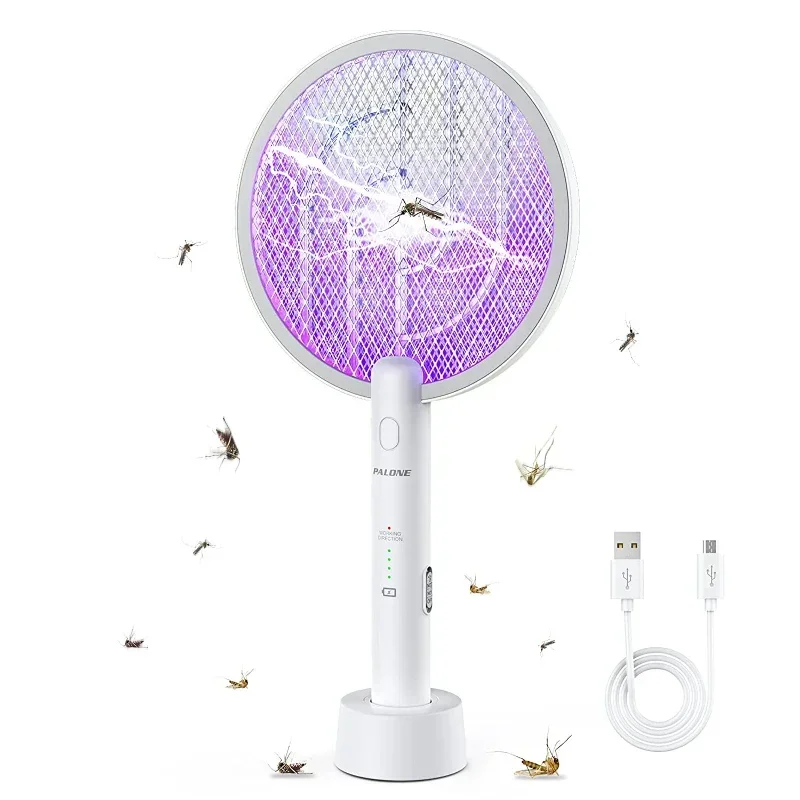 2 in 1 Bug Zapper Racket 3000V Electric Fly Swatter Racket with 1200mAh Battery 3 Layers Mosquito Killer Lamp Indoor,mosquito killer lamp,mosquito lamp
