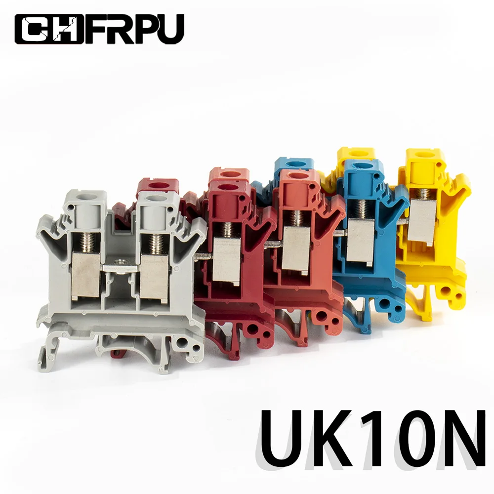 

10Pcs Din Rail Terminal Block UK-10N Connductor Universal Class Screw Wire Connector Strips Disassemble Assembly