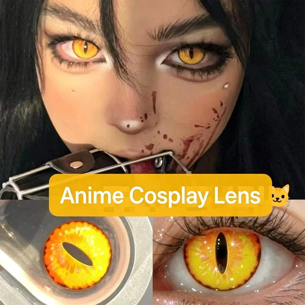Lalens Vibrant Yellow Contact Lenses - Half Yearly Disposable Soft Lens for Eye-Catching Cosplay & Halloween Looks