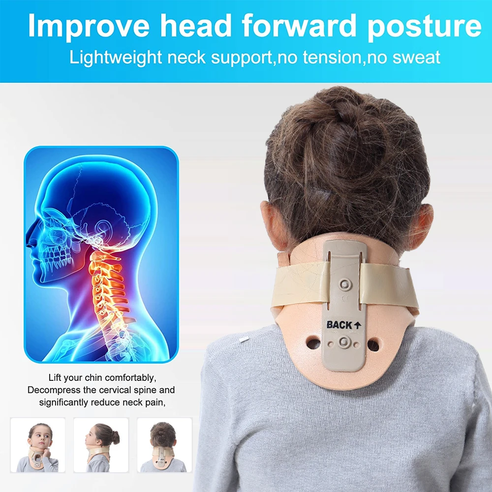 TIKE Medical Baby Child Kids Neck Brace Foam Lightweight Soft Cervical Collar, Support Neck Traction Device Neck and Head Braces 4