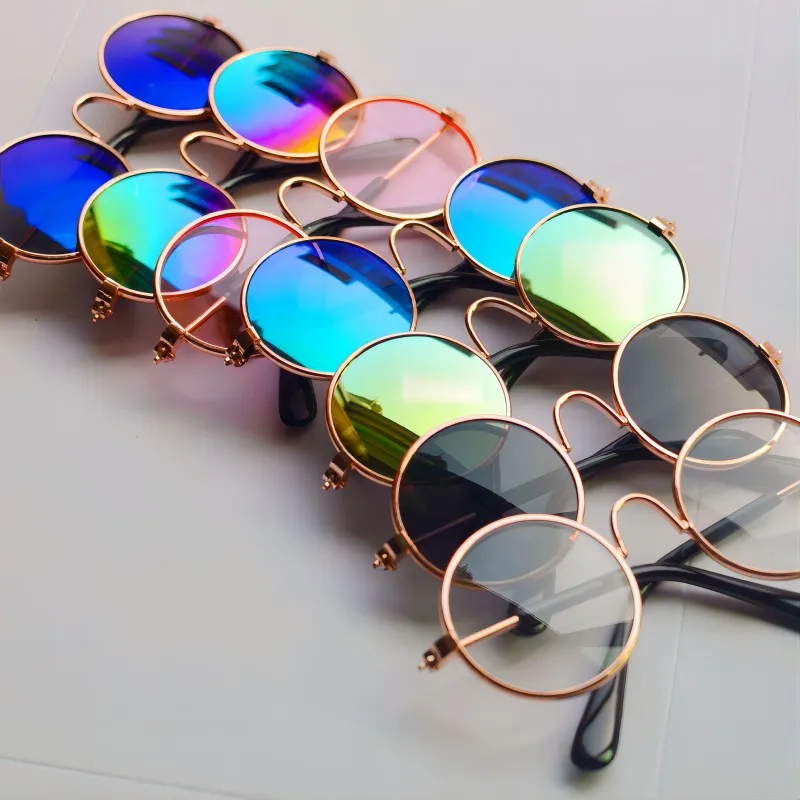 

Handsome Pet Cat Glasses Supplies Round Lovely Vintage Eyewear for Small Pet Photos Props Goggles Luxury Pearl Sun Glasses