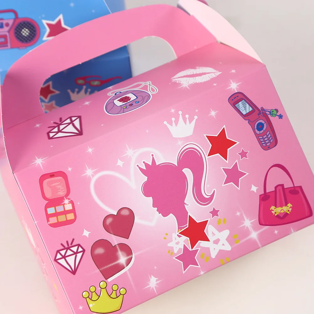 Princess pink blue gift wrapping bags, luxury designer kids party boxes, birthday candy... - SKU KPB01133 - UGI Packaging