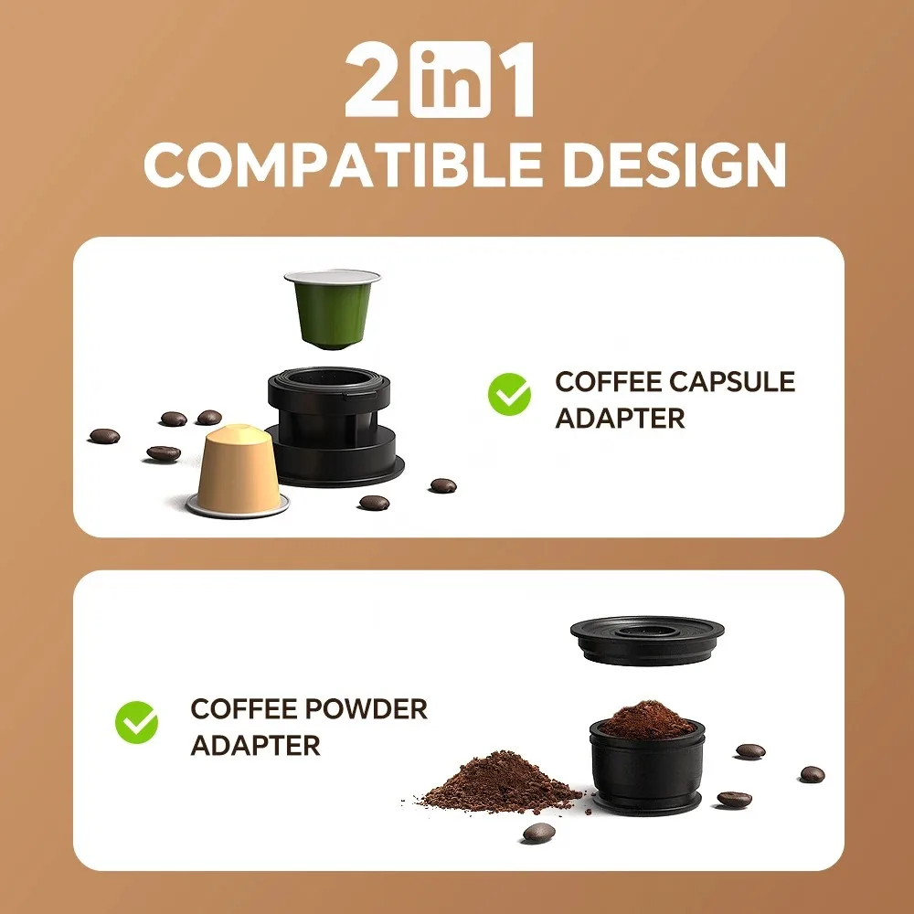 Mini Portable Rechargeable Coffee Machine Electric Expresso Maker Nexpresso Pod Capsule Coffee Powder Icafilas Travel Type_C 4