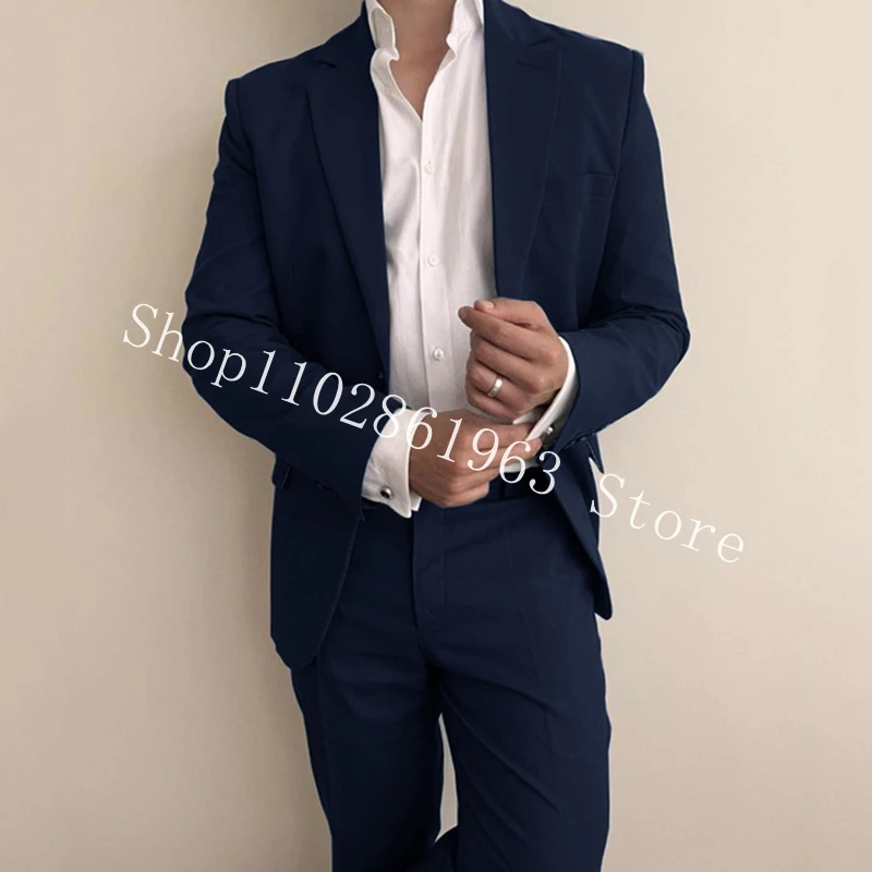 Burgundy Men Suits Slim Fit 2 Pieces Male Suits Blazer Pants Casual Best Men Groom Tuexdos For Wedding Costume Homme Mariage