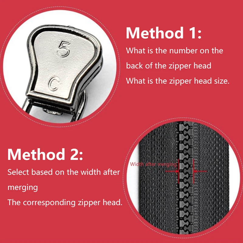 10Pcs Zipper Repair Kit Universal Metal Instant Rucksack Trunk Zipper Replacement Fix Sliding Teeth Head
