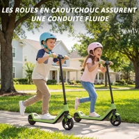 Trottinette électrique T1 pour enfants avec écran LED, 24V 2.6AH, 150W, lumières colorées, jusqu'à 16 km/h, trottinette électrique légère pour enfants 6