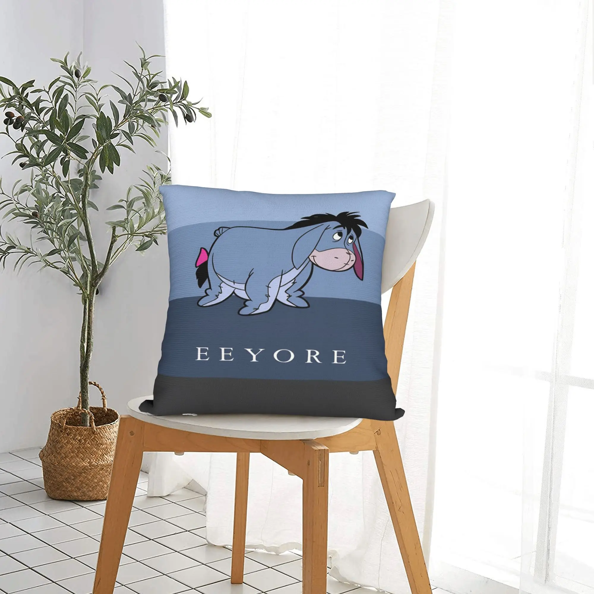 위니 푸우 베개 커버 Eeyore 귀여운 재미있는 베개 커버 소파 소파 침대 거실 사각 베개 커버