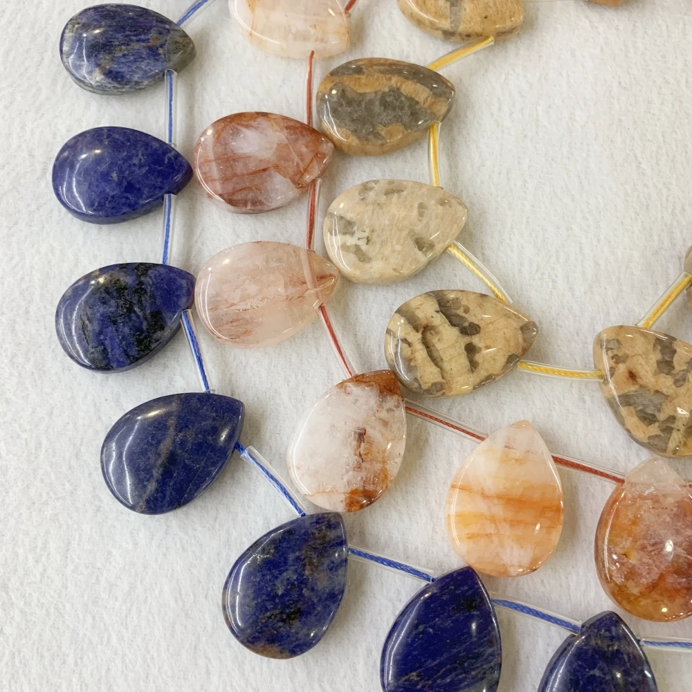 

Natural Gemstone Teardrop Shape 25x35mm Loose Bead DIY Bracelet Necklace Natural Earrings Stone Beads for Jewelry Making