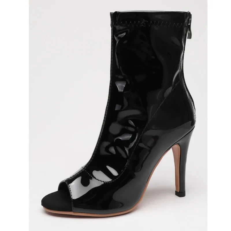 Dance Heels Sexy Stilettos Salsa Jazz Booties Thin High Heels Comfort Peep Toe Boot Indoor Suede Sole Customizable Big Size 44 4