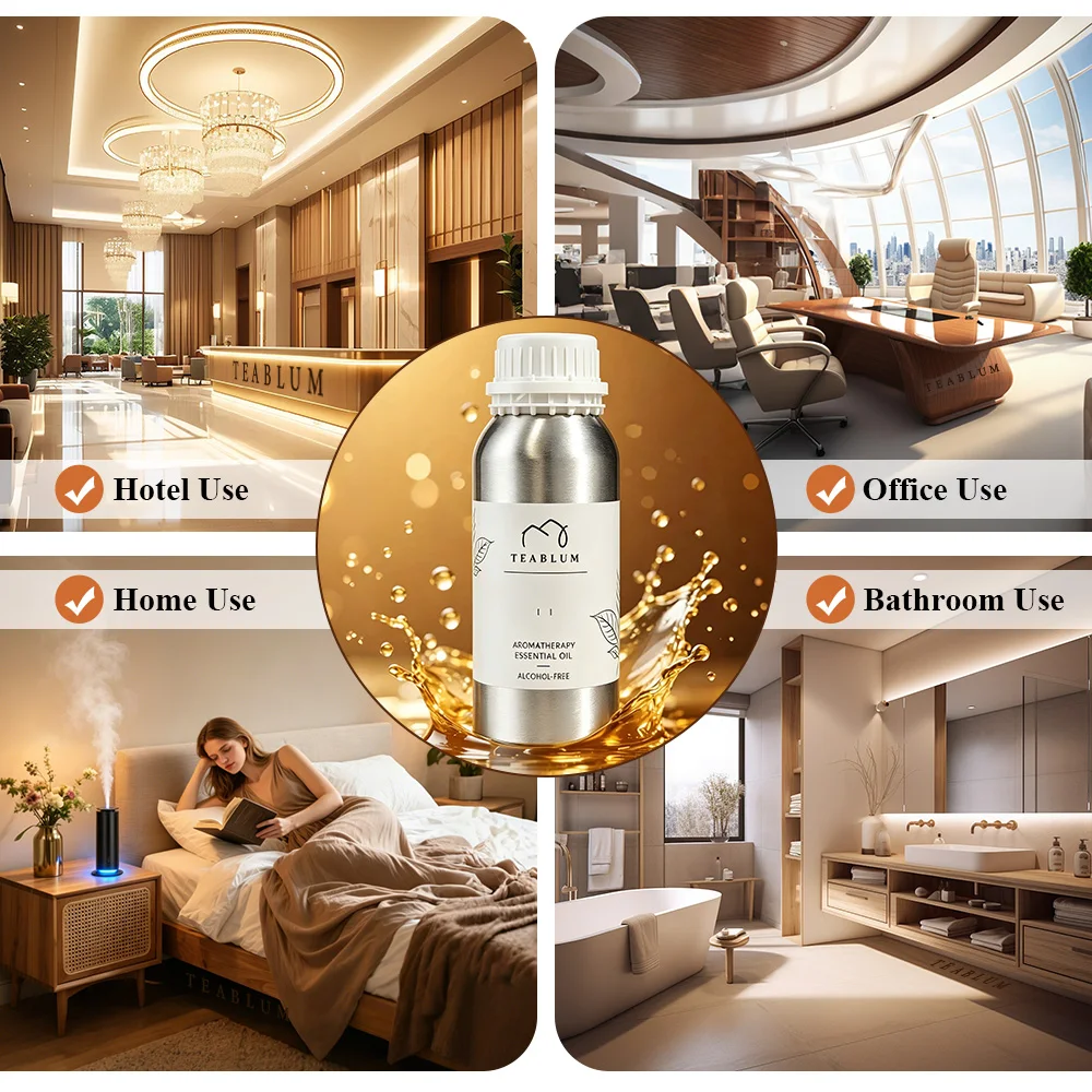 TEABLUM 500ML Aromatic Hotel Essential Oil Hotels Home Air Freshener Pure Plant Essential Oil Alcohol Free for Electric Diffuser 6