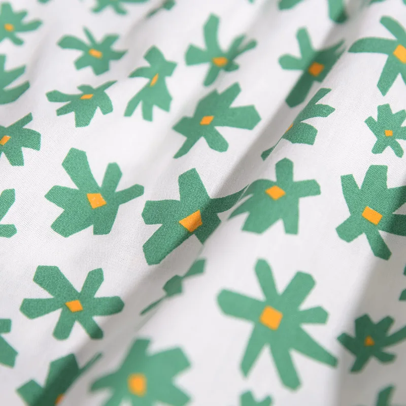 Pure Cotton Panties Green flowers For Men And Women Pattern Comfortable Breathable Shorts For Home Leisure