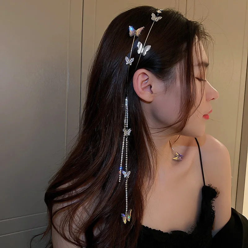 Fashion Tassel Headband Simple Elegant Luxury Butterfly Headband Hairpin Retro Style Women Hair