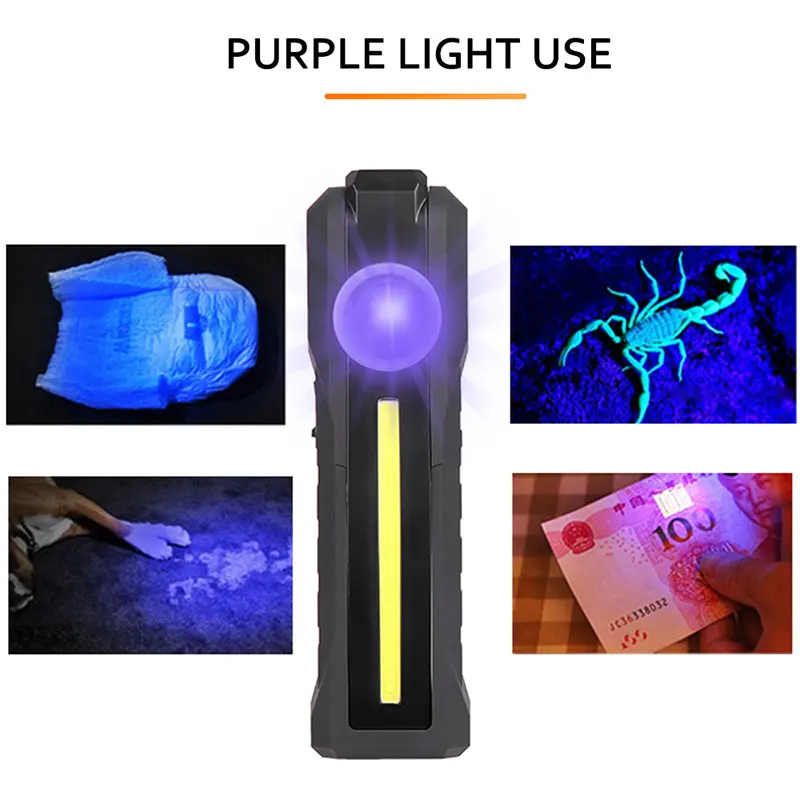 Magnetic COB Flood Working Light Portable LED Flashlight USB Rechargeable 4 Lighting Modes Emergency Torch Repair Lamp With Hook led flood light work lamp