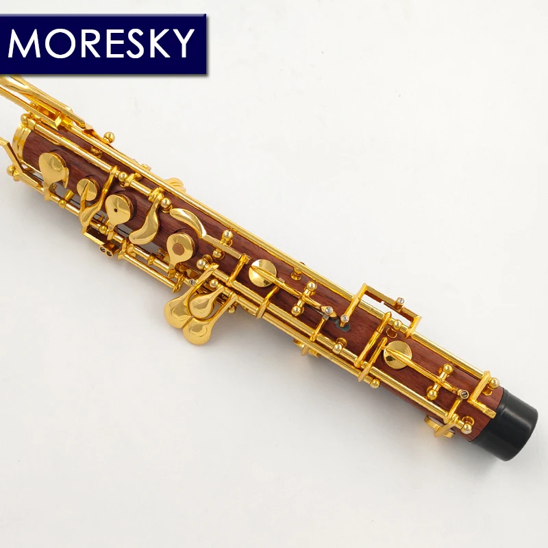 MORESKY Professional C Key Oboe of Redwood Semi/Fulli Automatic Rosewood Style Cupronickel Gold-plated S16