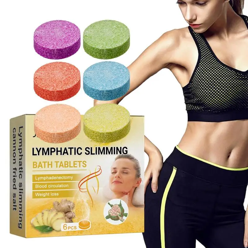 

Sdotter Shower Steamers 6Pcs Lymphatic Aromatherapy Shower Steamers Lymphatic Slimming Foot Bombs Shower Bombs Self Care & S