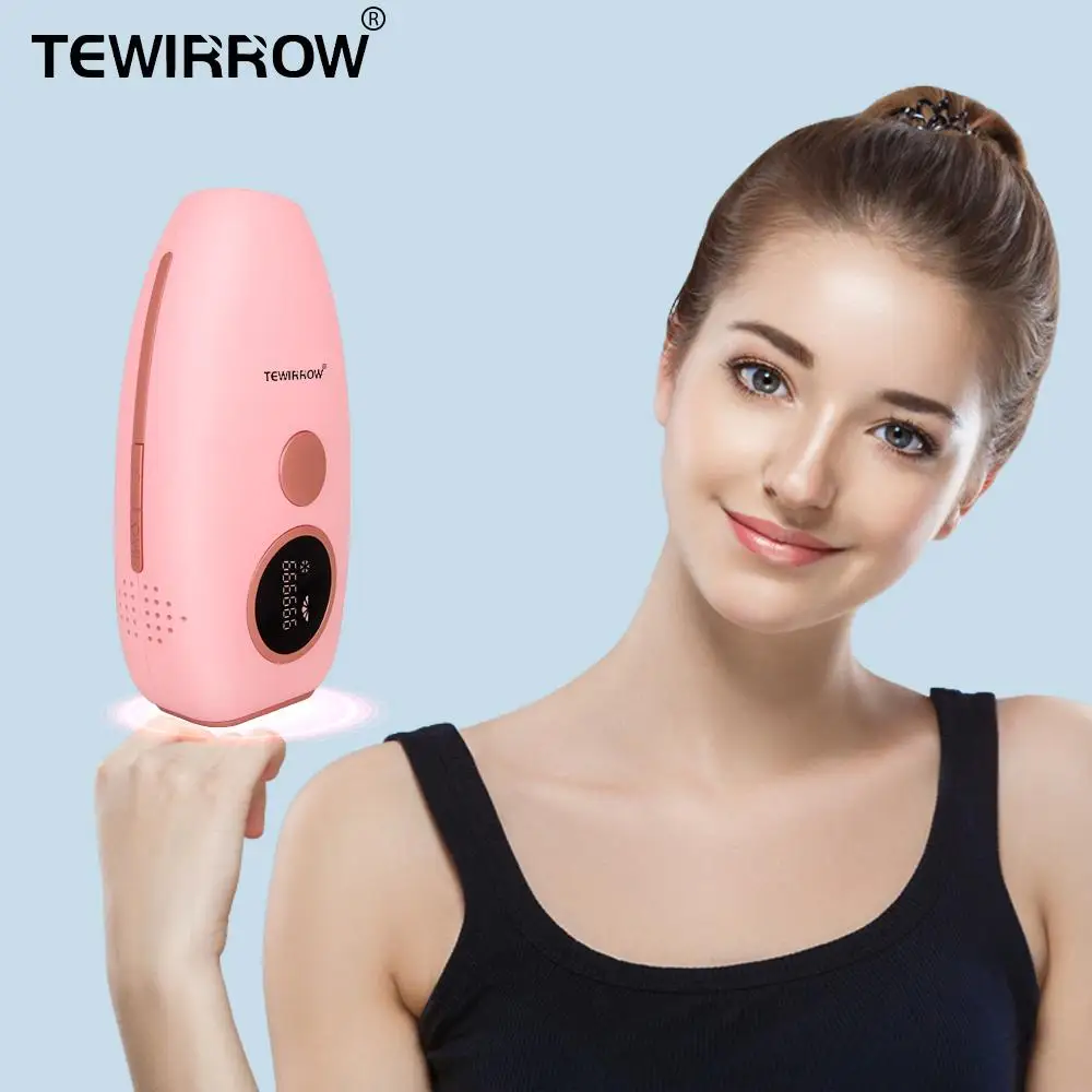 

Удаление волос TEWIRROW IPL с системой объемного охлаждения на 360 °, постоянное безболезненное удаление волос для домашнего использования, 999999 вспышек для бикини