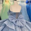 Dark Blue Quinceanera Dresses Floral Princess Azul Evening Dresses Sweet 16 Vestidos De Quinceanera Customized 6859 4