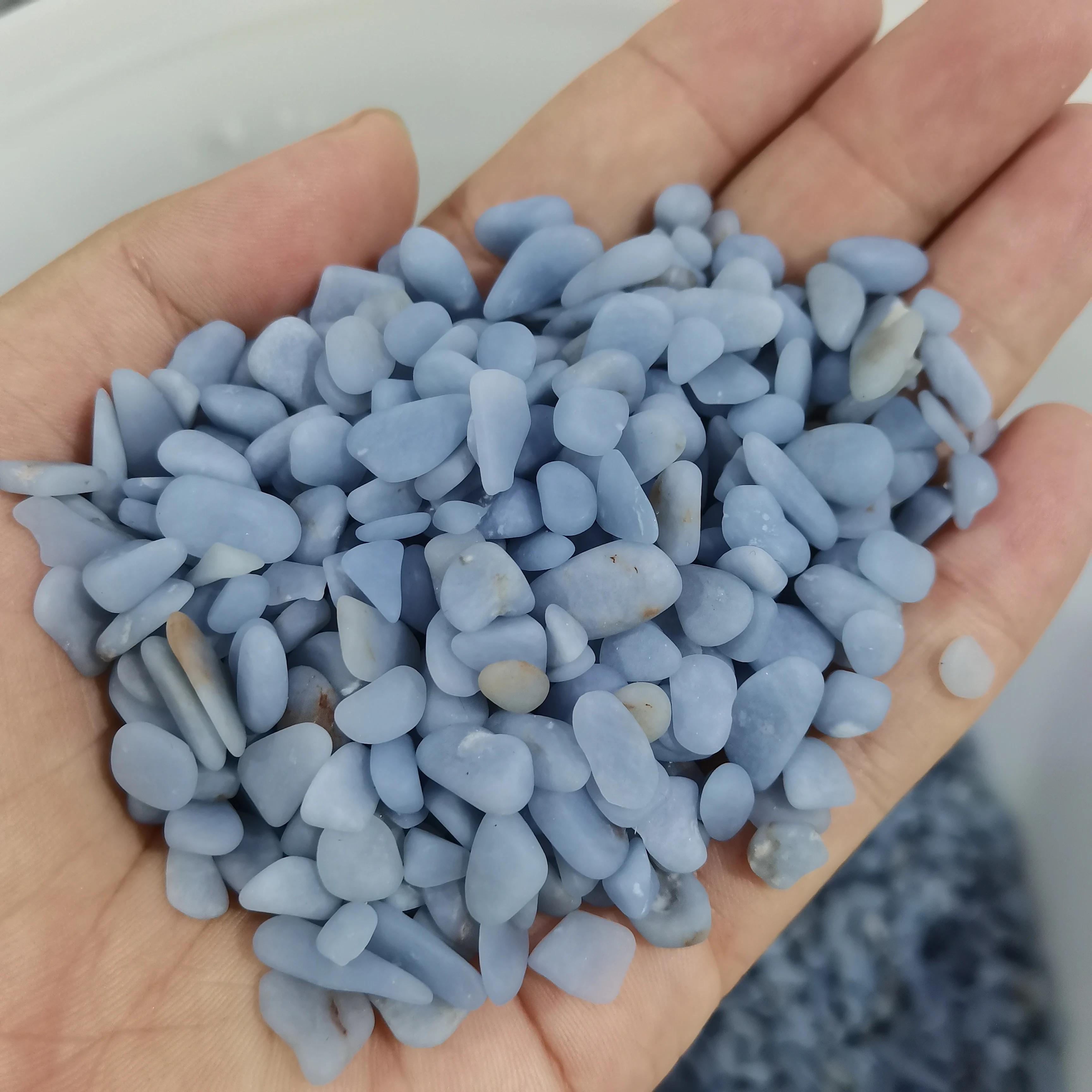 3-5 Natural Blue Angelite Gravel Irregular Crystal Stones Reiki Healing Crystal Quartz Specimen Natural Stones and Minerals 6
