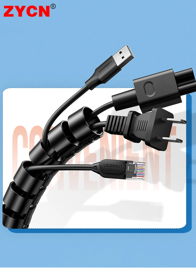 1M/5M 8/10/16/22/28/42mm 라인 오거나이저 파이프 보호 나선형 랩 권선 케이블 와이어 보호기 커버 튜브(와이어 파인더 제외)