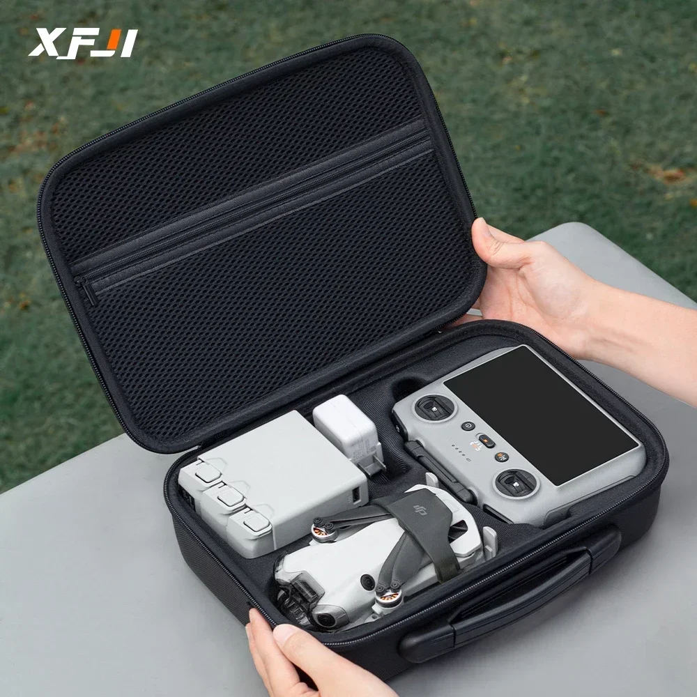 For DJI Mini 4 Pro Carrying Case Hard EVA Storage Bag Drone Remote Control Box Protective Travel Handbag Waterproof Shoulder Bag 1